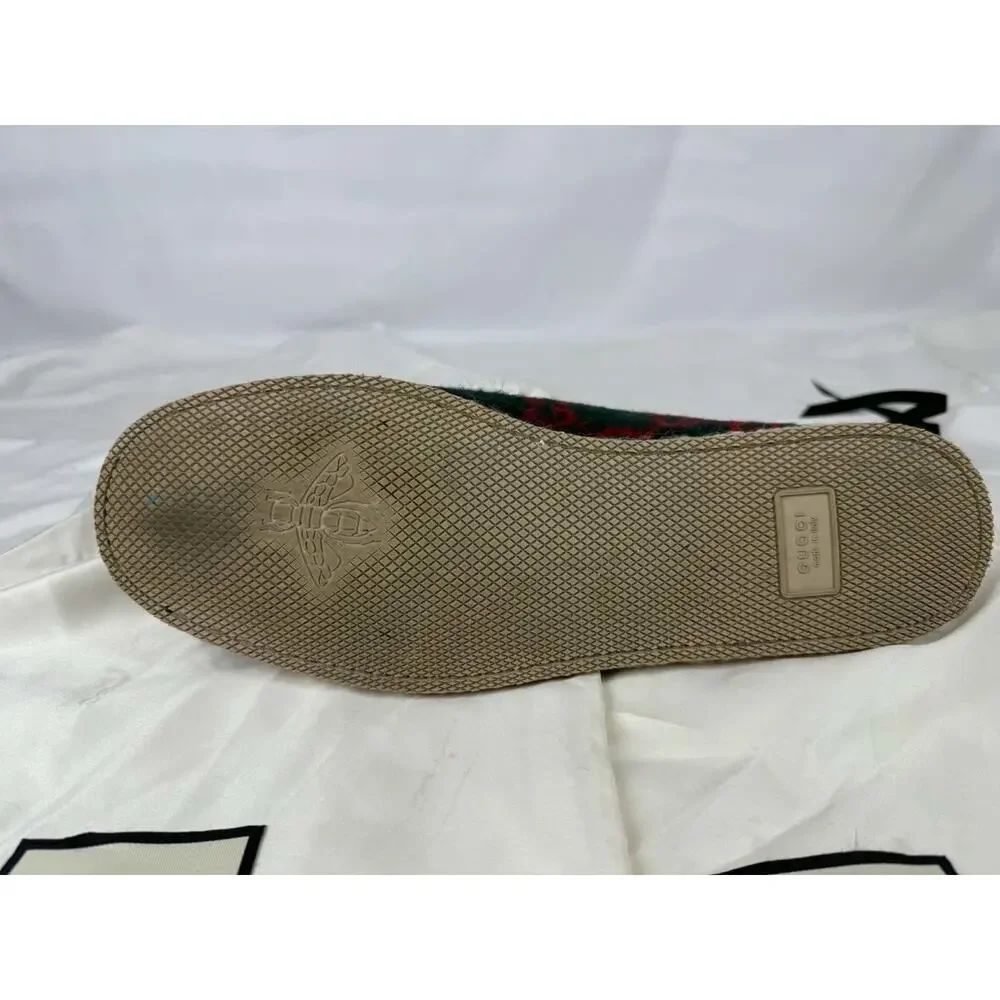 Gucci Fria Horsebit GG Monogram Logo Wool Slip On Loafers US 12.5 SPB-TS 371579
